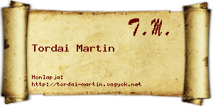 Tordai Martin névjegykártya